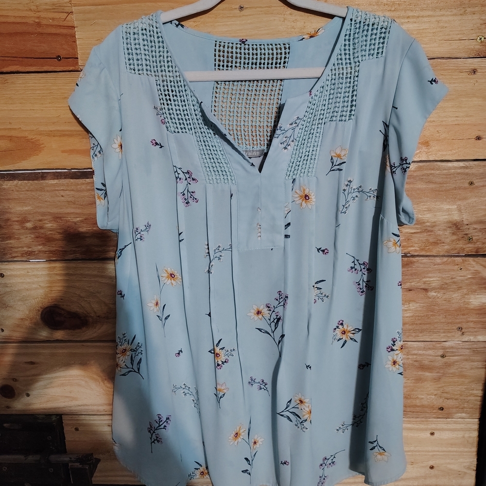 Floral Blue Women's Top